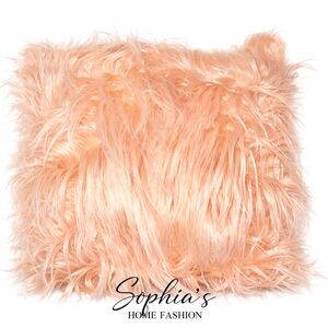 Sophia's Home Fashion Peach Faux Fur Pillow
